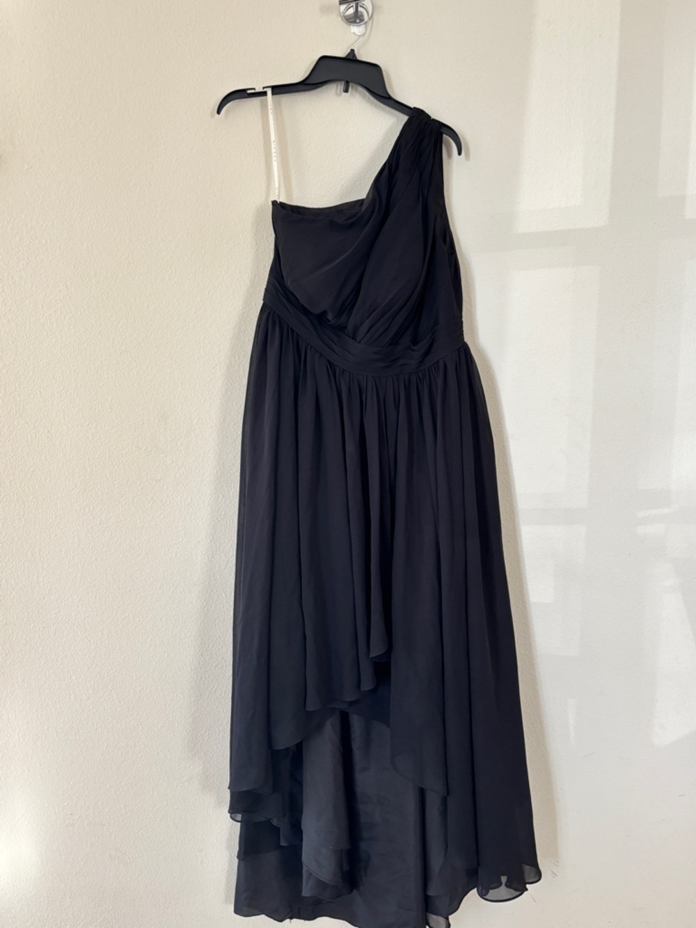 Azazie Black One-Shoulder Chiffon Gown